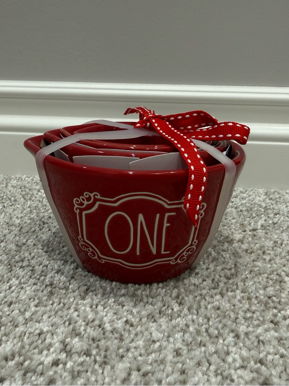 Rae Dunn Christmas Red Measuring Cups NEW!!!